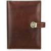 Contacts® Kožený zápisník - obal A5 Saden Hnedý - S deníkem a propiskou