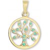 Soliter Zlatý prívesok Strom života so zelenými kryštálmi 249 001 00442