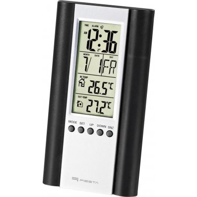 Platinet Meteostanica s LCD displejom a budíkom 2xAAA čierna/strieborná PL0456 + záruka 3 roky zadarmo