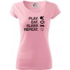 Stolný tenis - eat sleep - Dámske tričko Pure - M ( Ružová )