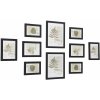 Rámy na obrazy, sada 10 rámov, čierne