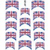 Samolepky na nechty 3D - Anglická vlajka