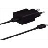 EP-T2510XBE Samsung USB-C 25W Cestovní nabíječka + USB-C Datový Kabel Black EP-T2510XBEGEU