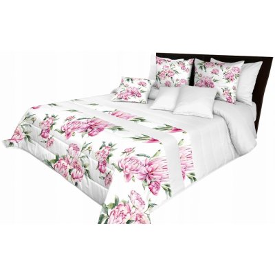 Mariall Design přehoz na postel biela ružovej 240 x 260 cm
