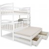 Wilsondo Poschodová posteľ s prístelkou Petra 1 90x200 - biela
