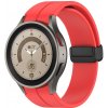 eses Silikónový remienok s magnetickou sponou pre Samsung Galaxy Watch 4, 5, 6, 7 - Červený