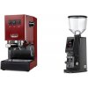 Gaggia New Classic E24 BC, red + Eureka Atom W 75, black