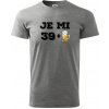 Je mi 40 pivo - Klasické pánske tričko vyššej gramáže - 3XL ( Tmavosivý melír )