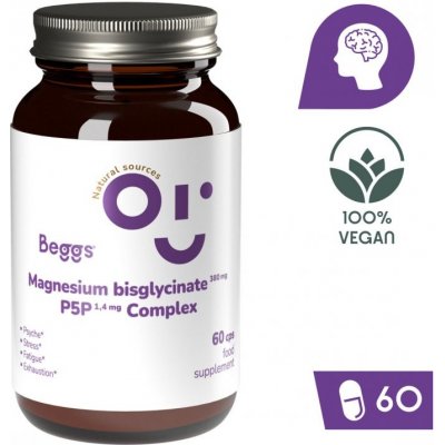 Beggs Magnesium bisglycinate 380 mg + P5P 1,4 mg Complex (60 kapsúl)
