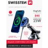 SWISSTEN Magnetic, magnetický držiak, bezdrôtové nabíjanie 15W Magsafe, čierny