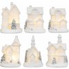 Dekorácia MagicHome Vianoce, domček, plast, 1xLED teplá biela, 6x6x8 cm, 2xLR44