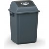 Kancelársky plastový kôš na odpadky, 40 l, 400 x 320 x 610 mm, sivý