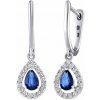 Silvego Diamantové visiace náušnice (0,18 ct + 0,44 ct) ZORA s pravým zafírom DNN1544EBS