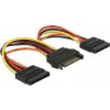 Delock Napájecí kabel SATA 15 pin samec > 2 x Power SATA 15 pin samice 15 cm