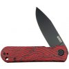Vega Kubey KU371F Neo vreckový nôž 7,6 cm, Blackwash, čierno-červená, damaškový vzor, G10, spona