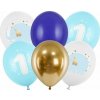 PartyDeco Balóniky latexové prvé narodeniny Slon sv.modrý 30 cm