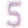 PartyDeco Fóliový balón narodeninové číslo 5 svetlofialový 72 cm