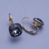 Náušnice Swarovski kocky 10mm výber farieb Silver Night ( šedočierna )