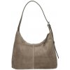 Mondo Italia Kožená kabelka na rameno 128 tmavá šedohnedá Made in Italy Tmavá šedohnedá