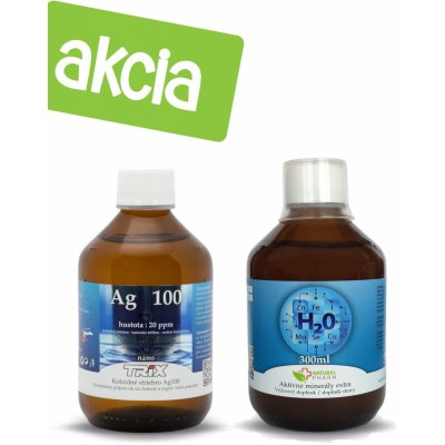 Natural Pharm Aktívne minerály 300 ml + Koloidné striebro 300 ml 20 ppm