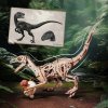RoboTime 3D dřevěná mechanická skládačka Velociraptor