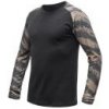 SENSOR MERINO BLEND IMPRESS pánské triko dl.rukáv černá/brush M; Černá triko