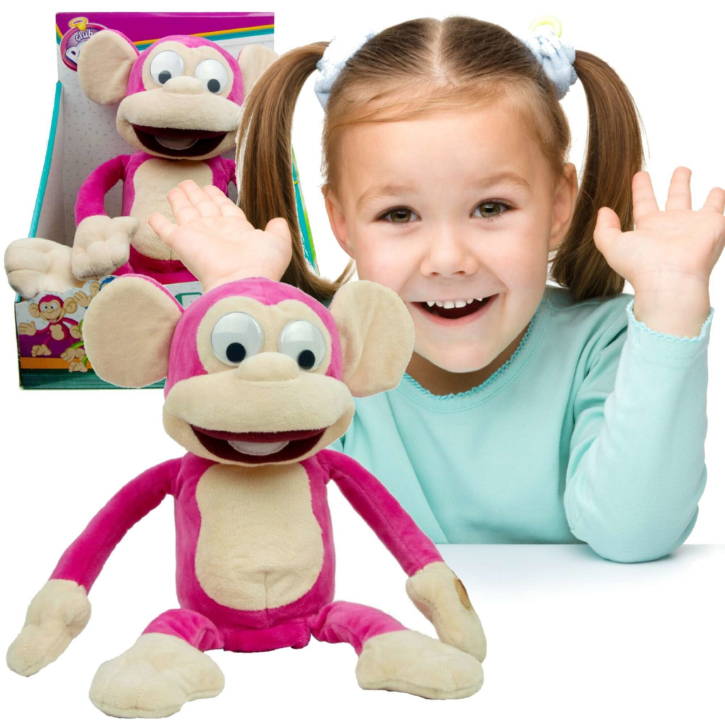 IMC Toys Chichotajúca sa opica zelený maskot Fufris Funny Monkey