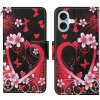 Peňaženkové 3D puzdro na iPhone 16 - Red Heart