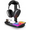 AppleMix Qi 4v1 stojan / nabíjačka - Apple iPhone + hodinky + AirPods + USB - C výstup + stojan - čierna