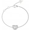 Náramok so srdiečkovým príveskom a zirkónmi GUESS L.O.V.E. JUBB05461JWRHS
