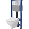 CERSANIT predstenový inštalačný set SYSTEM 50 PNEU misa, sedadlo, tlačidlo ACCENTO chróm S701-955