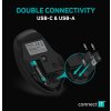 Connect IT Dual SmartSwitch bezdrôtová myš, USB-A + C (+1x AA batéria) - čierna
