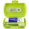 CURAPROX Kids travel set zelený (1x zubná kefka, 2x medzizubná kefka CPS, 1x zubná pasta mäta 6+ 10 ml, 1x nálepka) 1x1 set