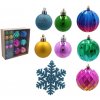 Súprava 30 vianočných ozdôb vo farebnom mixe z odolného plastu