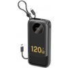 Dudao K13Pro Powerbank 20000mAh PD 22.5W, vstavané káble (USB-C, Lightning), čierna