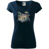 Bicie farebné splash - Dámske tričko Pure - L ( Tmavomodrá (veľmi tmavá - skoro čierna) )