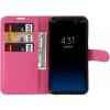 Peňaženkové puzdro Litchi na Samsung Galaxy S8+ - rúžová