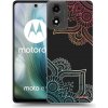 Picasee silikónový čierny obal pre Motorola Moto E14 - Kvetinový vzor