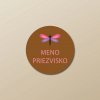 Nažehľovacie menovky na oblečenie (Kopírovat) - 3ks, Kruh 2,3 × 2,3 cm, Motýľ, Hnedá