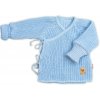 Dojčenský svetrík rastúci na zaväzovanie na boku modrý