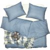 SCANquilt Obliečky KLASIK kocka modrá bežný 1x paplón 140x200 + 1x vankúš 70x90 cm