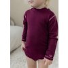 Merino body s kontrastným stehom vínovej SAFA Veľkosť: 74/80