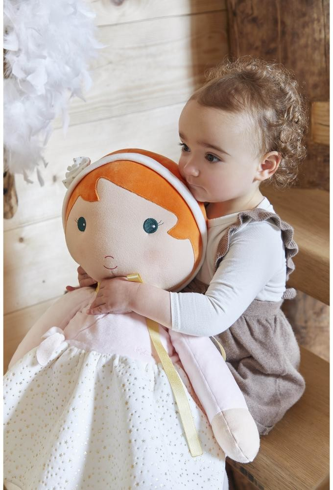 Kaloo Valentine Doll Tendresse 80 cm v bielych šatách z jemného textilu