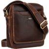 Peterson PTN TB-117-WAX hnedá pánska kožená bočná taška 21 x 19 x 7 cm
