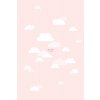 Esta Home, Vliesová ružová detská tapeta s bielymi mráčikmi 158843, 1,86 x 2,79 m, Little Bandits