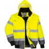 PORTWEST Bunda Bomber Hi-Vis Contrast C465, odnímatelné rukávy, zateplená, reflexní POR-C465YGYXXL 2XL Žlutá/šedá