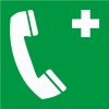 27.0068 Tabuľka telefón pre tiesňové volanie - samolepiaci plast 20x20 cm Zelená-Biela