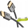 Kábel HDMI Slim s Ethernetom 4K/60Hz UHD, čierny-strieborný, 1 m