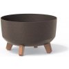 PROSPERPLAST Kvetináč GRACIA LOW ECO WOOD s nožičkami 28,5 cm kávový