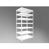 Kovový regál do technickej miestnosti Biedrax 50 x 60 x 210 cm, biely - 7 políc biele lamino 12mm